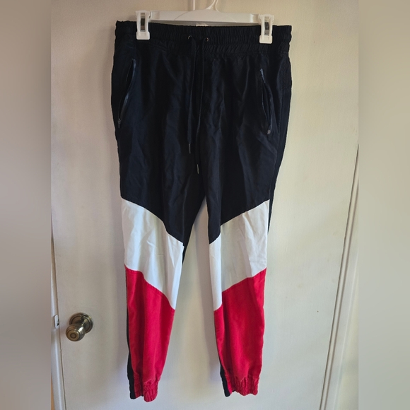 Alala Colorblock Jogger Pants - Black, White, and Red Medium - Picture 1 of 6